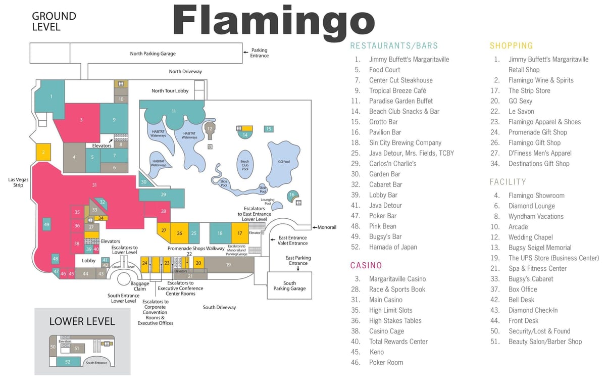 mapa ng Flamingo Las Vegas
