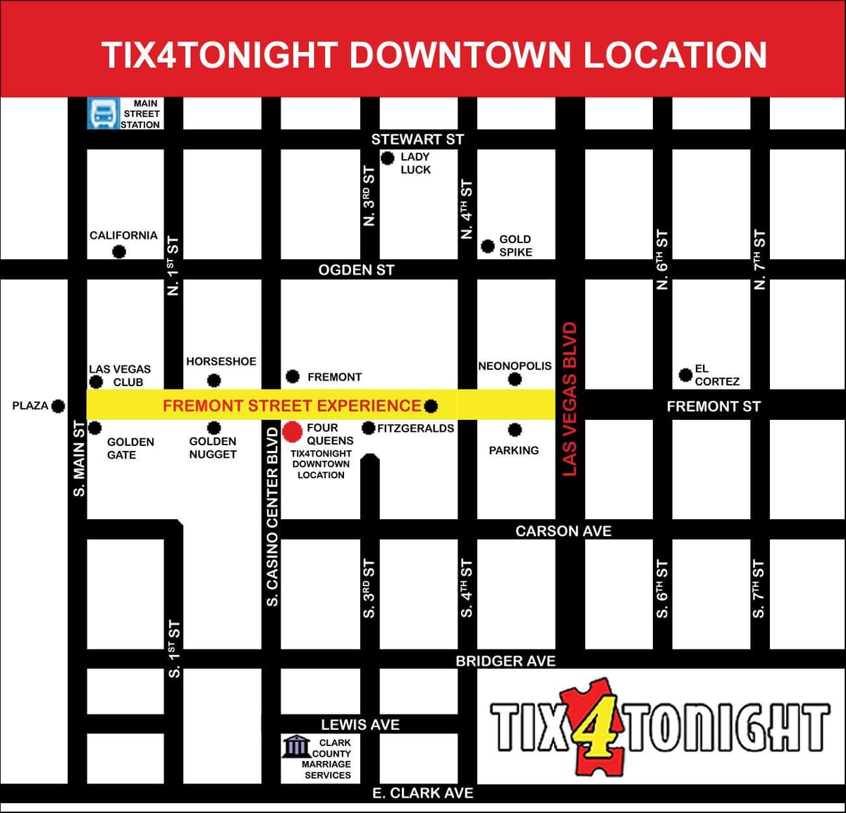 mapa ng Las Vegas Fremont street