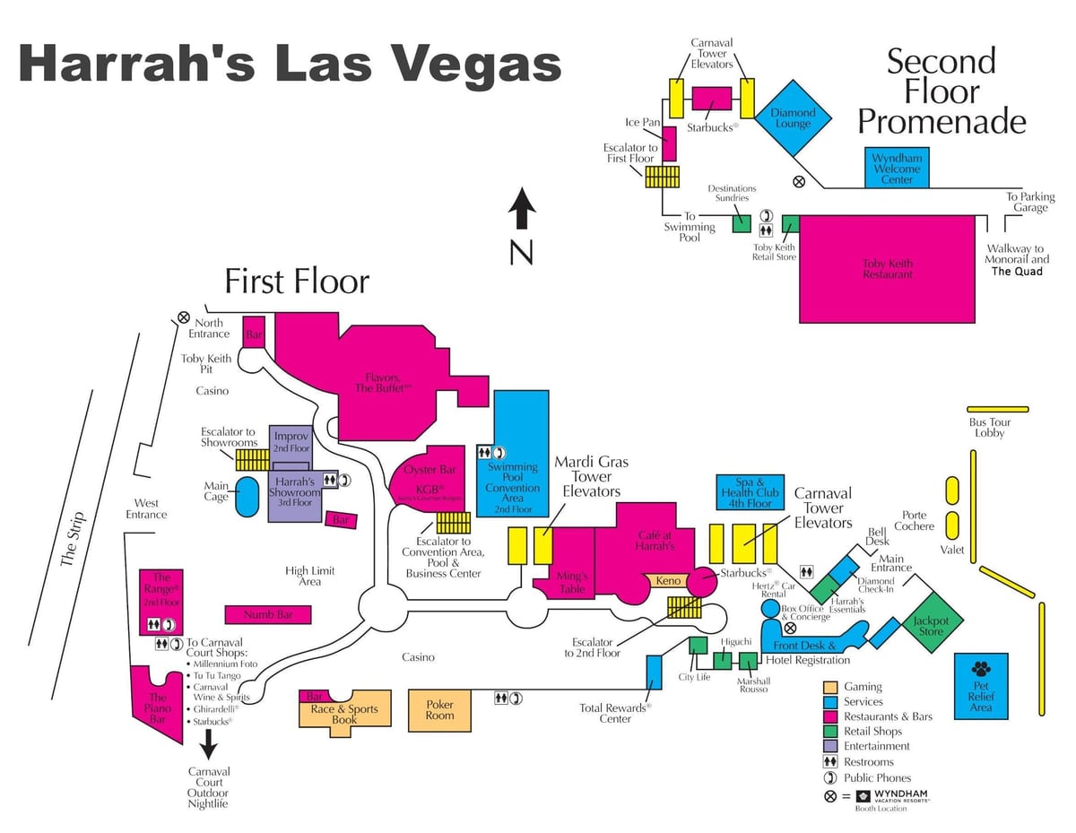 mapa ng Harrah ' s Las Vegas
