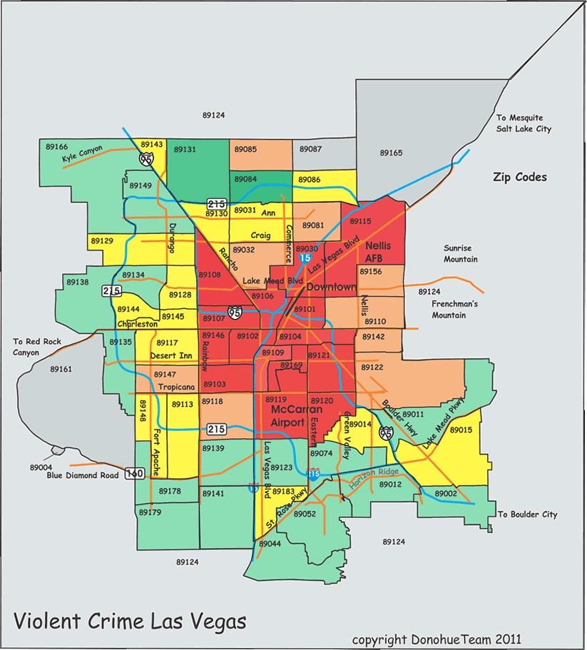 krimen sa Las Vegas mapa