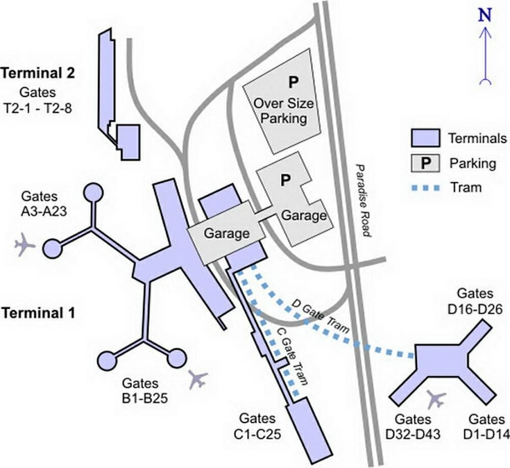 McCarran airport terminal mapa