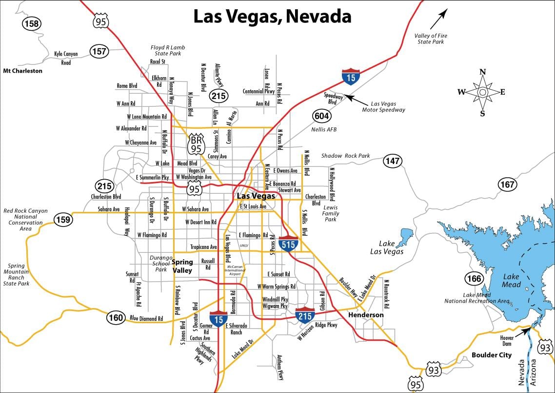 mapa ng kalye ng Las Vegas