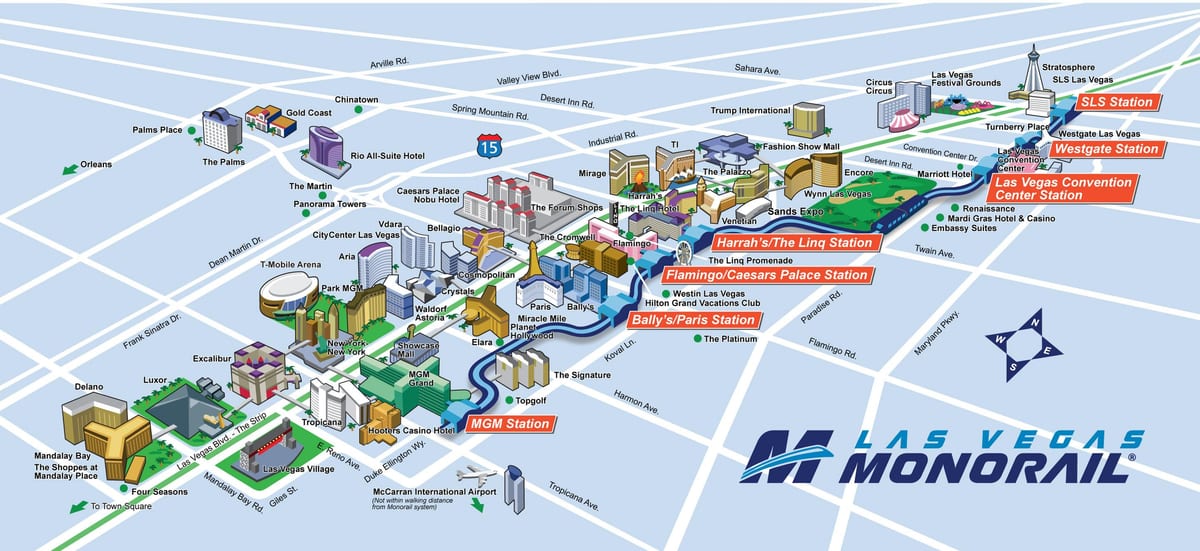 Vegas monorail mapa