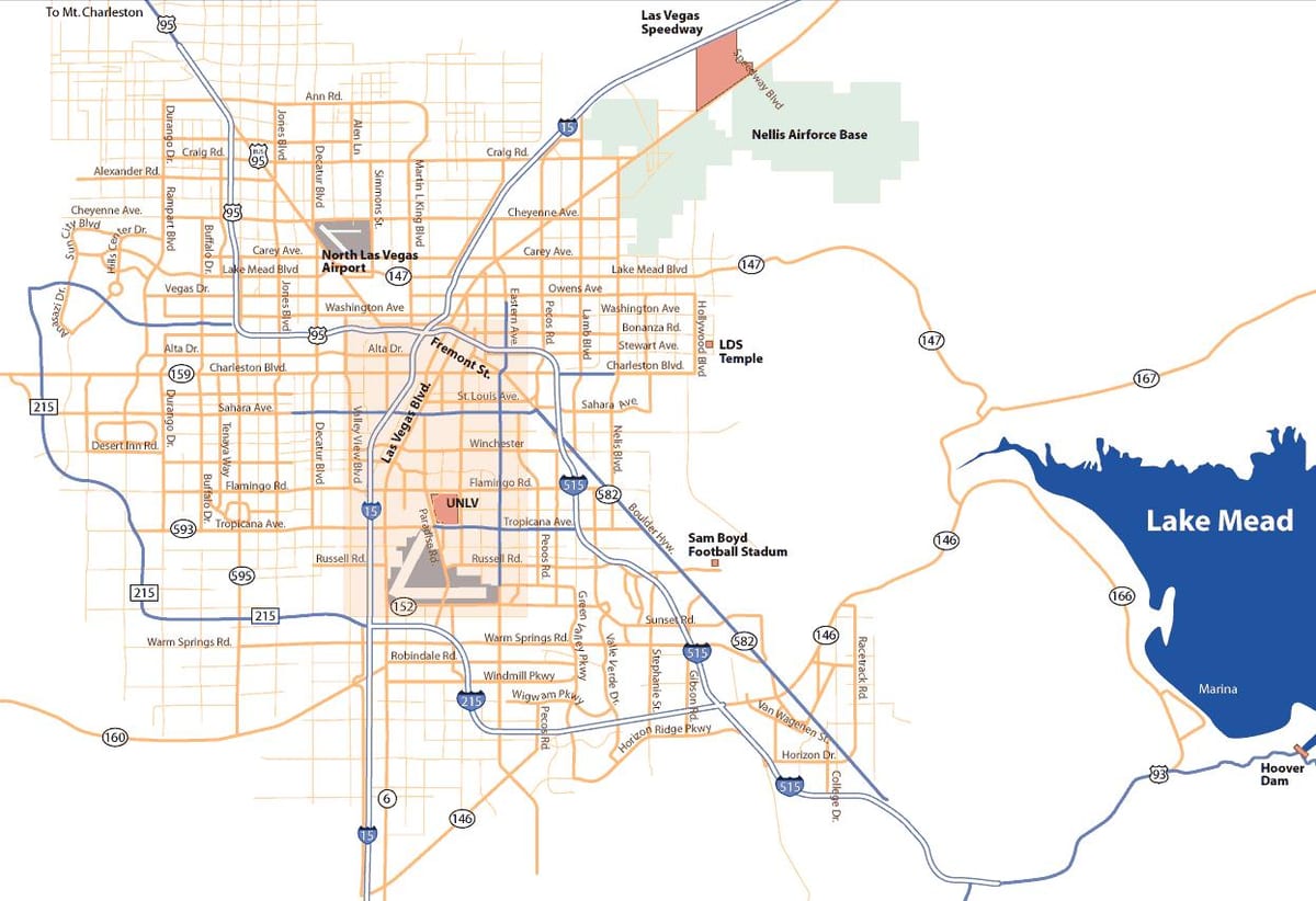 mapa ng Las Vegas na lugar