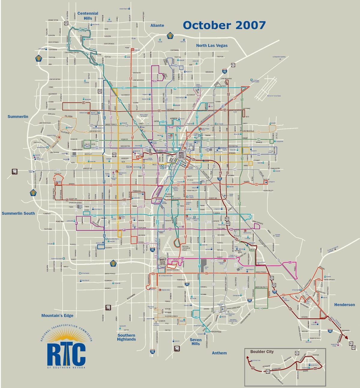 Las Vegas transportasyon sa mapa