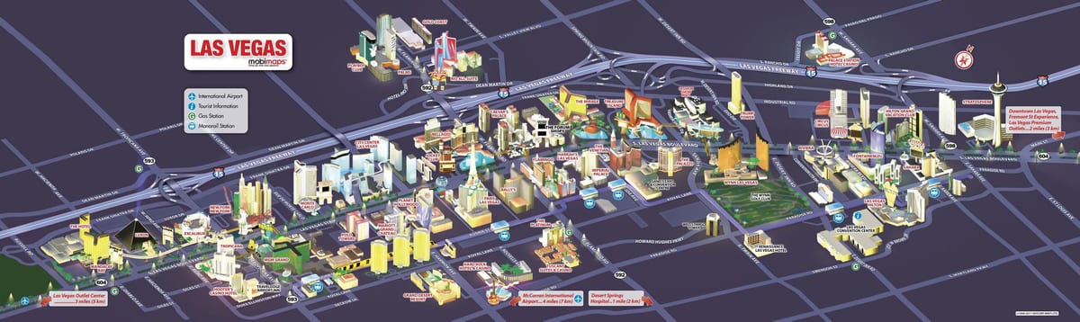 mapa ng Vegas strip