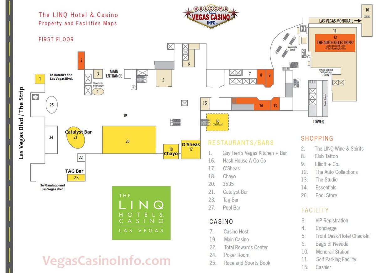 mapa ng Linq Las Vegas