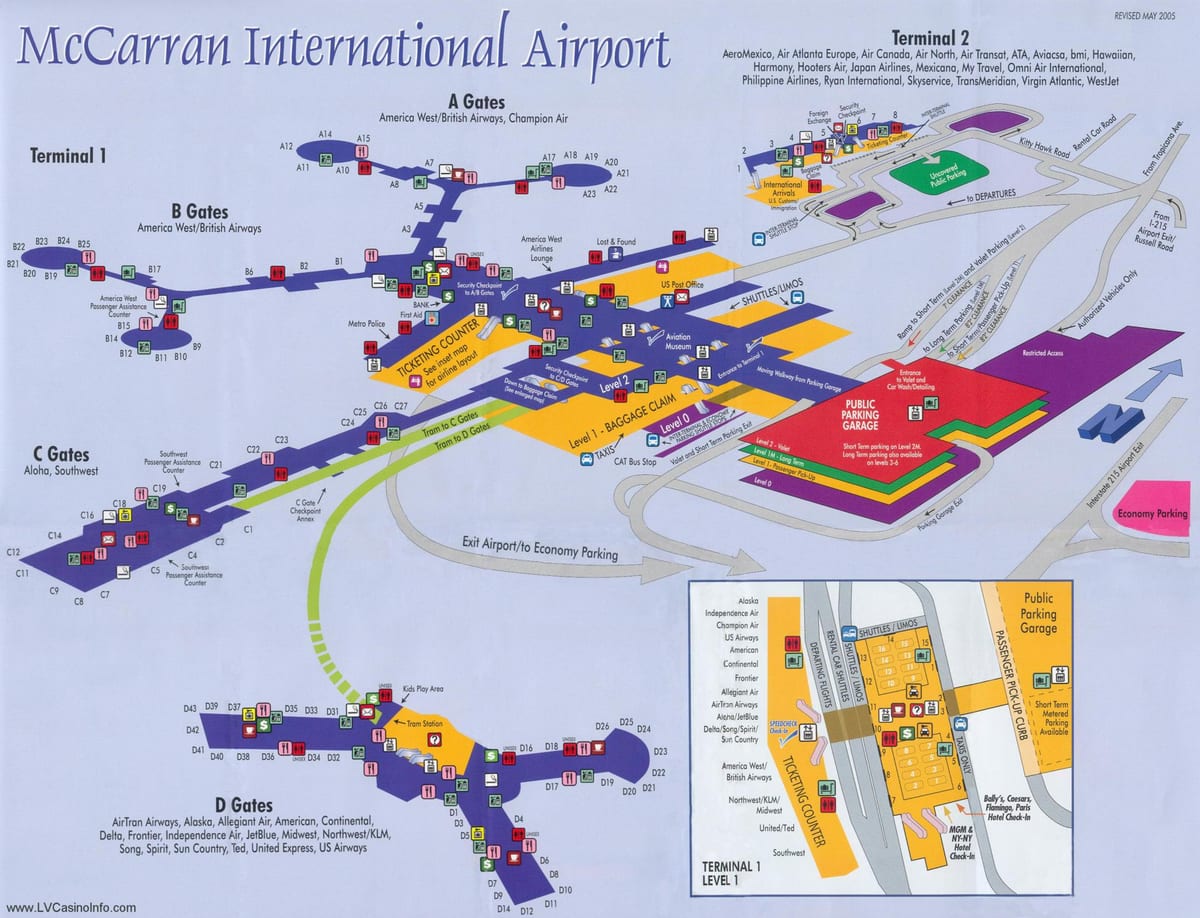 mapa ng McCarran airport