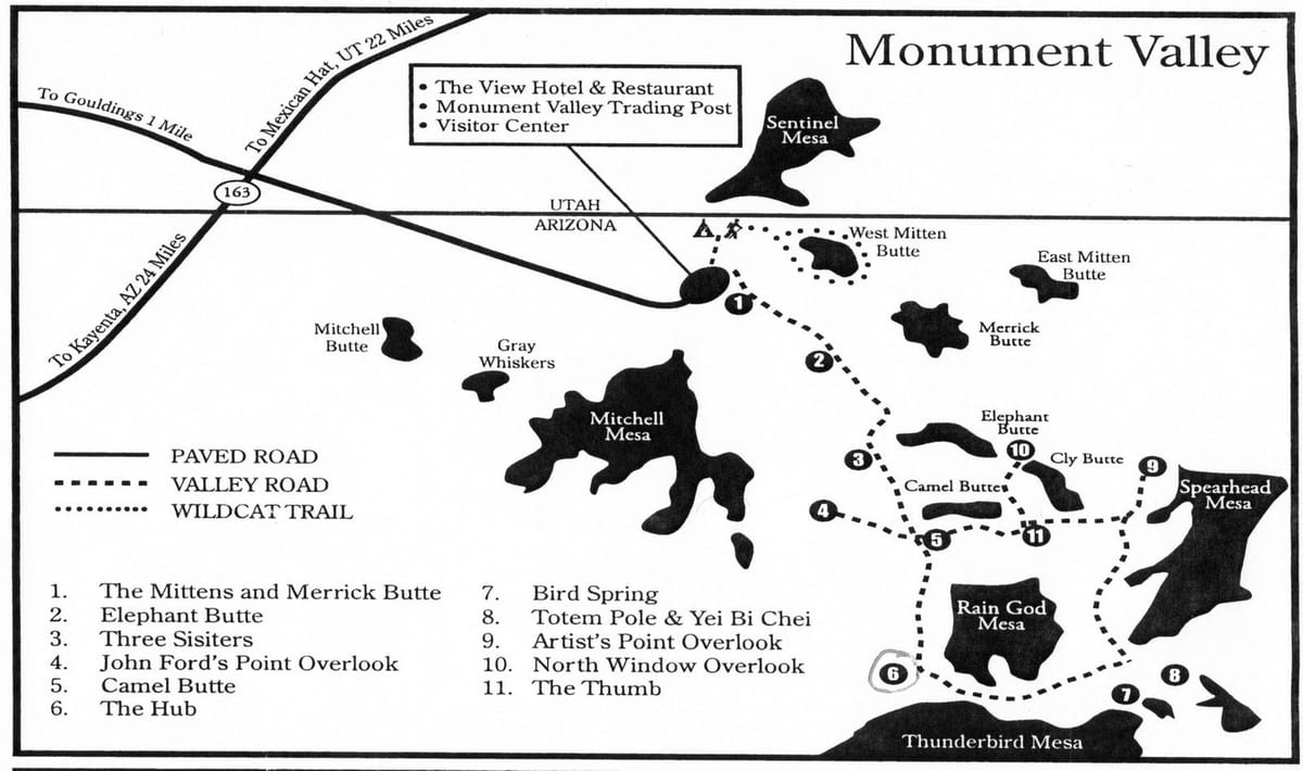 mapa ng monument valley